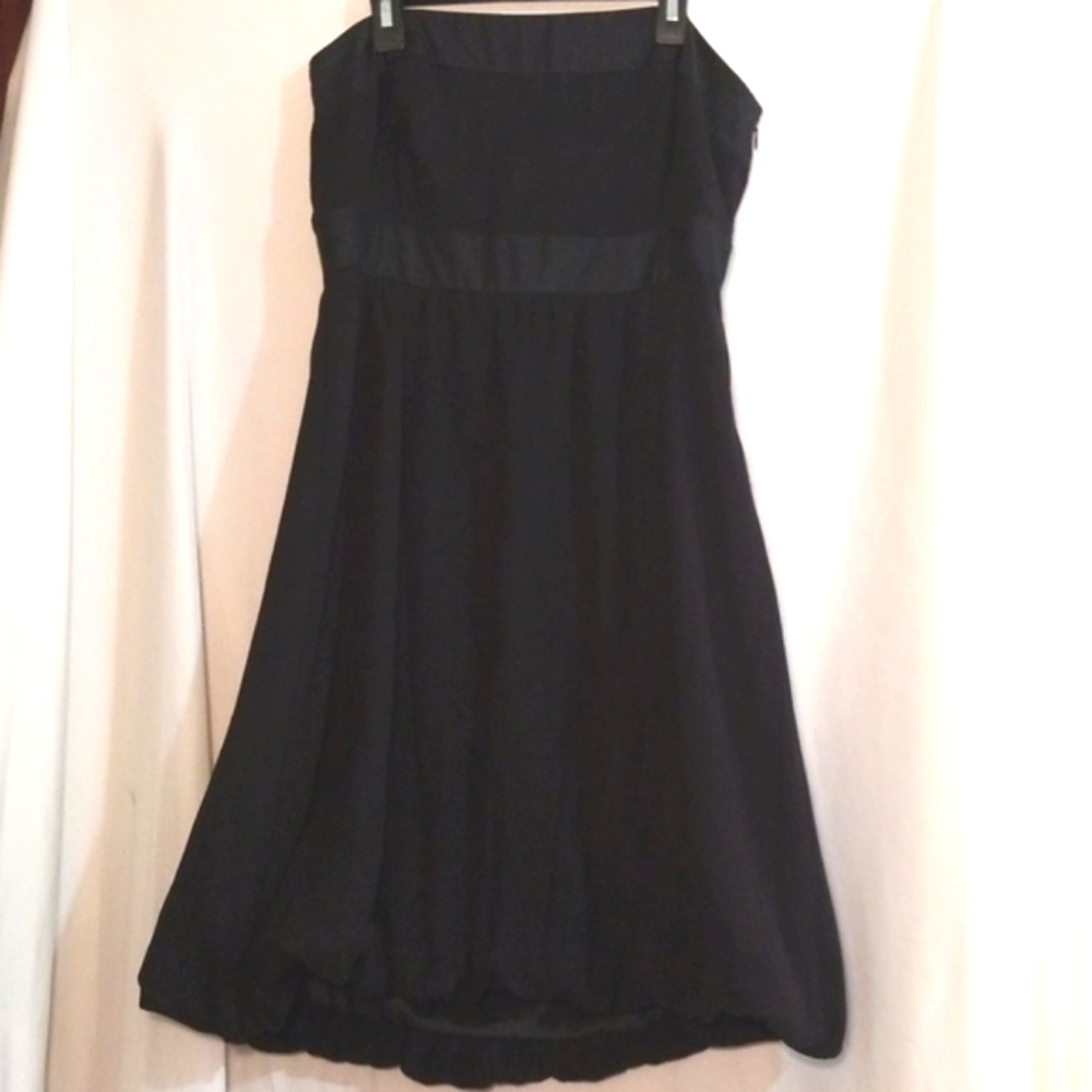 White House Black Market Little Black Dress Silk Cocktail Mini Dress Size 8